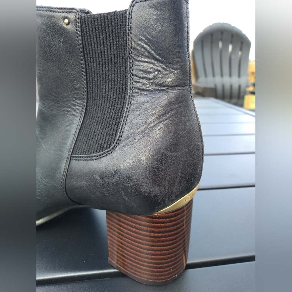 Women's Calvin Klein Black Chunky Block Heel Felda Booties, Size 6, Ankl… - Picture 16 of 16